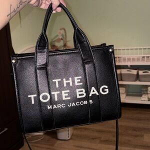 Marc Jacobs Black Tote Bag with White Logo